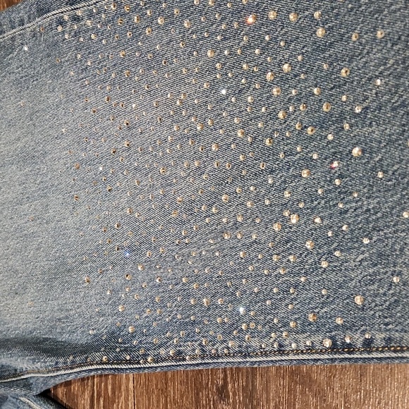❤️ NWOT! LOFT HIGH RISE STRAIGHT LEG  SPARKLE JEANS, RAW HEM, 16 (33) - Picture 3 of 10